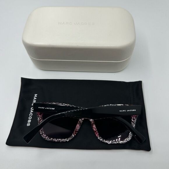 Marc Jacobs Marc 231 Cat Eye Black Glitter Classic Fram Sunglasses Color Lenses - Picture 6 of 13